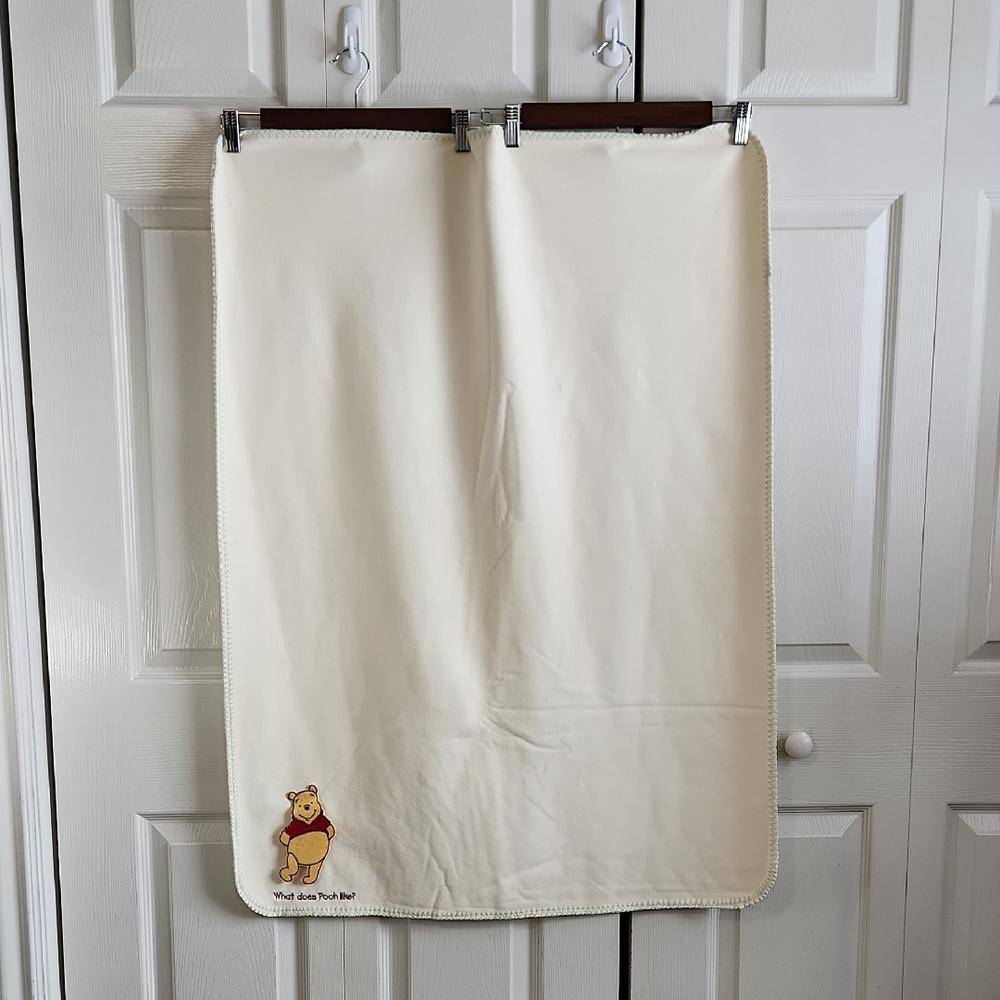 Disney Winnie The Pooh Baby Blanket 30"‎ X 40" Cream Honey Pot Embroidered Gift